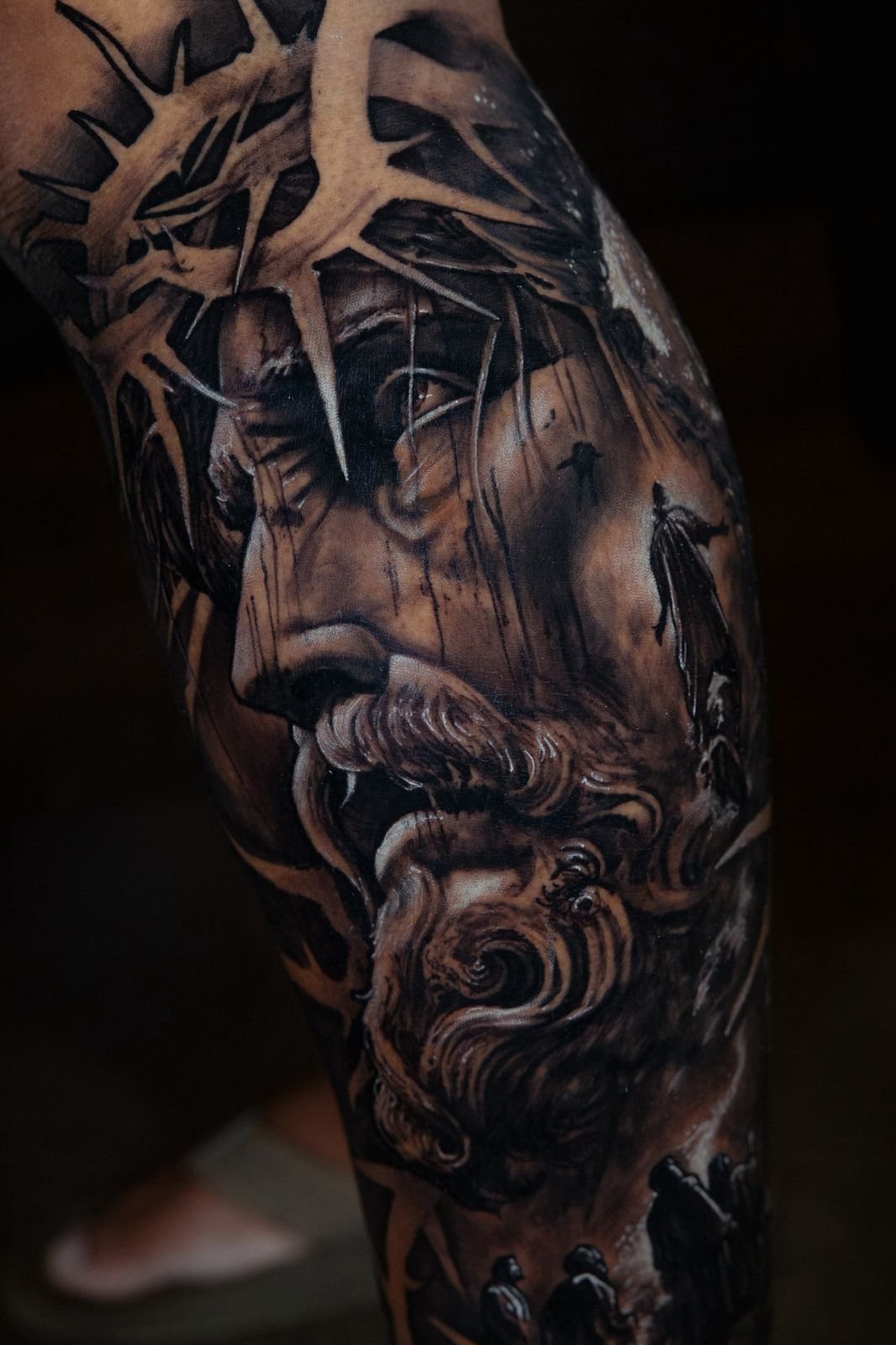 black and grey tattoo style - full back