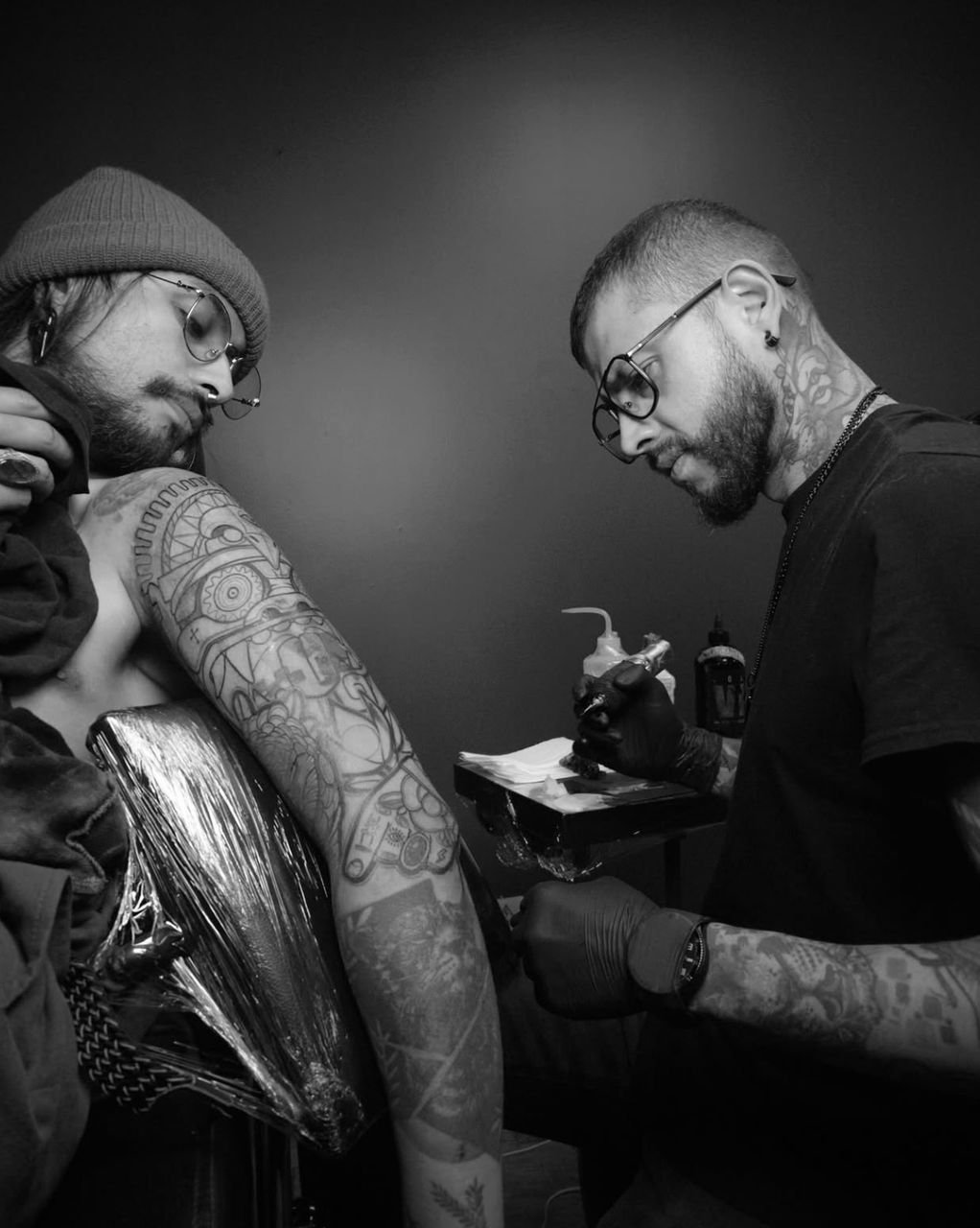 black and grey tattoo style - full back