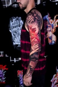 full sleeve color tattoo