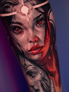 portrait lady tattoo
