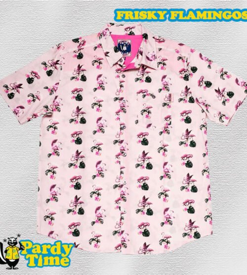 tshirt Frisky Flamingos Button Up