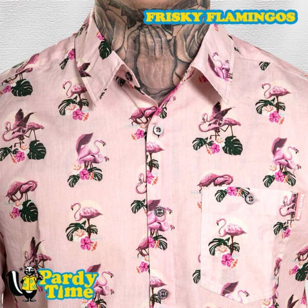 Frisky Flamingos Button Up - Pink